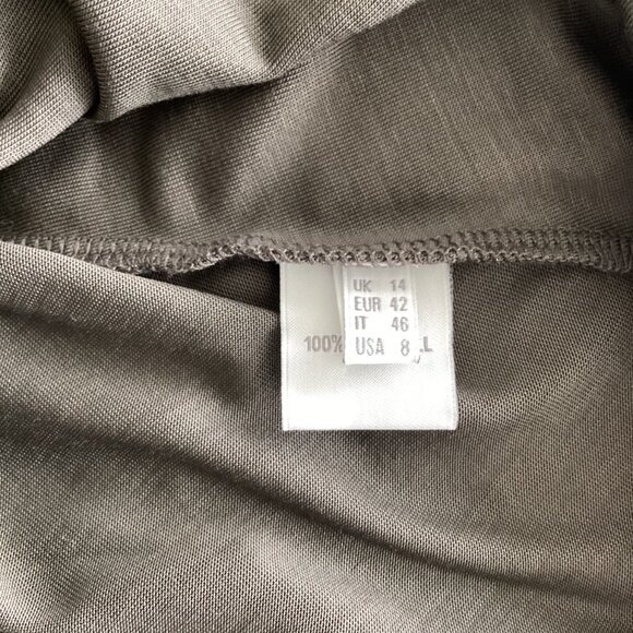 Grey Sleeveless Mock Wrap Jersey Dress - Picture 6 of 8